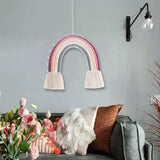 Macrame Tapestry Wall Hanging Decoration Unique for Home Wedding Living Room Pink