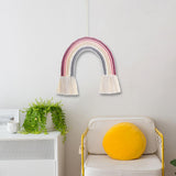 Macrame Tapestry Wall Hanging Decoration Unique for Home Wedding Living Room Pink