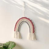Macrame Tapestry Wall Hanging Decoration Unique for Home Wedding Living Room Pink