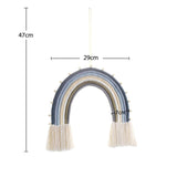 Macrame Tapestry Wall Hanging Decoration Unique for Home Wedding Living Room Blue
