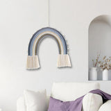 Macrame Tapestry Wall Hanging Decoration Unique for Home Wedding Living Room Blue