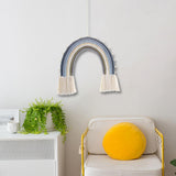 Macrame Tapestry Wall Hanging Decoration Unique for Home Wedding Living Room Blue