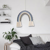 Macrame Tapestry Wall Hanging Decoration Unique for Home Wedding Living Room Blue