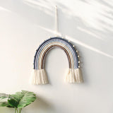 Macrame Tapestry Wall Hanging Decoration Unique for Home Wedding Living Room Blue