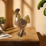 Chicken Figurine Decorative Crafts Rooster Sculpture for Hotel New Year Holiday golden