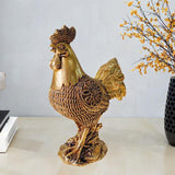 Chicken Figurine Decorative Crafts Rooster Sculpture for Hotel New Year Holiday golden