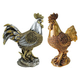 Chicken Figurine Decorative Crafts Rooster Sculpture for Hotel New Year Holiday golden
