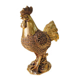 Chicken Figurine Decorative Crafts Rooster Sculpture for Hotel New Year Holiday golden