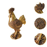 Chicken Figurine Decorative Crafts Rooster Sculpture for Hotel New Year Holiday golden