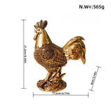 Chicken Figurine Decorative Crafts Rooster Sculpture for Hotel New Year Holiday golden
