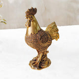 Chicken Figurine Decorative Crafts Rooster Sculpture for Hotel New Year Holiday golden