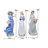 Maxbell Maxbell Girl Statue with Flowers Porcelain Figure for Table Centerpieces Living Room 29x10cm