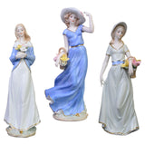 Maxbell Maxbell Girl Statue with Flowers Porcelain Figure for Table Centerpieces Living Room 29x10cm