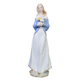 Maxbell Maxbell Girl Statue with Flowers Porcelain Figure for Table Centerpieces Living Room 29x10cm