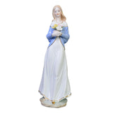 Maxbell Maxbell Girl Statue with Flowers Porcelain Figure for Table Centerpieces Living Room 29x10cm