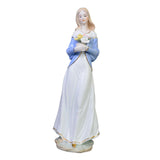 Maxbell Maxbell Girl Statue with Flowers Porcelain Figure for Table Centerpieces Living Room 29x10cm
