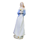 Maxbell Maxbell Girl Statue with Flowers Porcelain Figure for Table Centerpieces Living Room 29x10cm