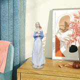 Maxbell Maxbell Girl Statue with Flowers Porcelain Figure for Table Centerpieces Living Room 29x10cm