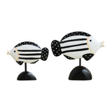 Maxbell Maxbell 2Pcs Wooden Fish Statue Animal Home Decoration for Desktop TV Cabinet Office