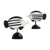 Maxbell Maxbell 2Pcs Wooden Fish Statue Animal Home Decoration for Desktop TV Cabinet Office