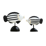 Maxbell Maxbell 2Pcs Wooden Fish Statue Animal Home Decoration for Desktop TV Cabinet Office
