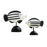 Maxbell Maxbell 2Pcs Wooden Fish Statue Animal Home Decoration for Desktop TV Cabinet Office