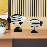 Maxbell Maxbell 2Pcs Wooden Fish Statue Animal Home Decoration for Desktop TV Cabinet Office