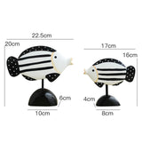 Maxbell Maxbell 2Pcs Wooden Fish Statue Animal Home Decoration for Desktop TV Cabinet Office