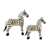 Maxbell Maxbell 2Pcs Wooden Zebra Statue Sculpture Ornament for Desktop Cabinet Shelf Office