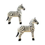 Maxbell Maxbell 2Pcs Wooden Zebra Statue Sculpture Ornament for Desktop Cabinet Shelf Office