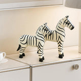 Maxbell Maxbell 2Pcs Wooden Zebra Statue Sculpture Ornament for Desktop Cabinet Shelf Office