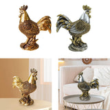 Chicken Figurine Decorative Luck Chicken Sculpture for Birthday Office New Year Gold