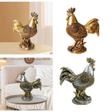 Chicken Figurine Decorative Luck Chicken Sculpture for Birthday Office New Year Gold