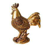 Chicken Figurine Decorative Luck Chicken Sculpture for Birthday Office New Year Gold