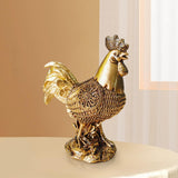 Chicken Figurine Decorative Luck Chicken Sculpture for Birthday Office New Year Gold