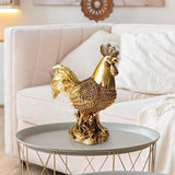 Chicken Figurine Decorative Luck Chicken Sculpture for Birthday Office New Year Gold