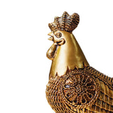 Chicken Figurine Decorative Luck Chicken Sculpture for Birthday Office New Year Gold