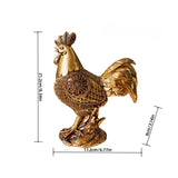 Chicken Figurine Decorative Luck Chicken Sculpture for Birthday Office New Year Gold