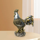 Chicken Figurine Decorative Luck Chicken Sculpture for Birthday Office New Year Silver