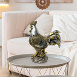 Chicken Figurine Decorative Luck Chicken Sculpture for Birthday Office New Year Silver