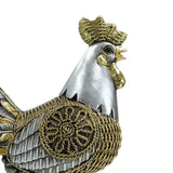 Chicken Figurine Decorative Luck Chicken Sculpture for Birthday Office New Year Silver
