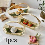 Maxbell Maxbell Serving Basket Bread Basket Handwoven Fruit Basket for Dessert Bakery Drinks