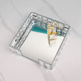 Maxbell Maxbell Perfume Tray Tabletop Ornament Mirror Tray for Lamps Small Ornaments Letters Silver