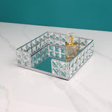 Maxbell Maxbell Perfume Tray Tabletop Ornament Mirror Tray for Lamps Small Ornaments Letters Silver