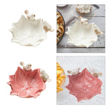 Maxbell Ceramic Flower Shaped Ring Trinket Tray Business Cards Holder for Room Decor White