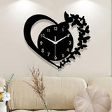 Maxbell Maxbell Heart Butterfly Clock Creative Acrylic Wall Clock for Living Room Study Home