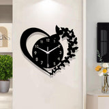 Maxbell Maxbell Heart Butterfly Clock Creative Acrylic Wall Clock for Living Room Study Home