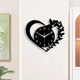 Maxbell Maxbell Heart Butterfly Clock Creative Acrylic Wall Clock for Living Room Study Home