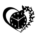 Maxbell Maxbell Heart Butterfly Clock Creative Acrylic Wall Clock for Living Room Study Home