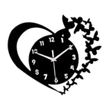 Maxbell Maxbell Heart Butterfly Clock Creative Acrylic Wall Clock for Living Room Study Home